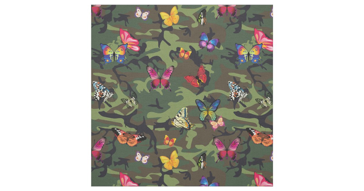 butterfly camouflage fabric Zazzle