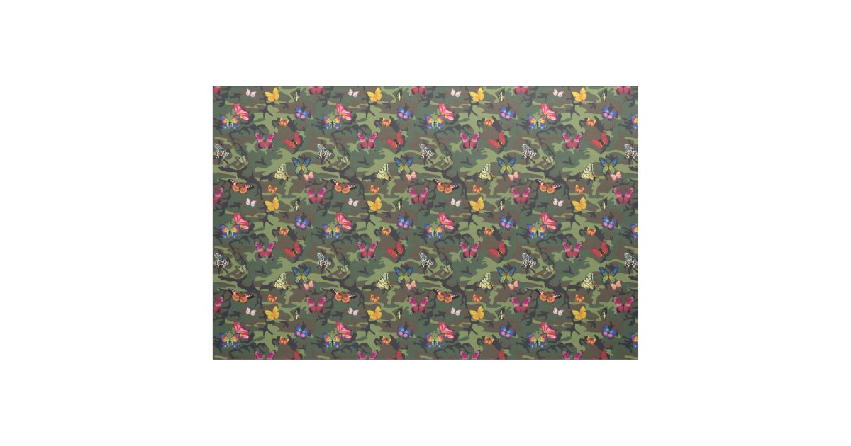 butterfly camouflage fabric Zazzle