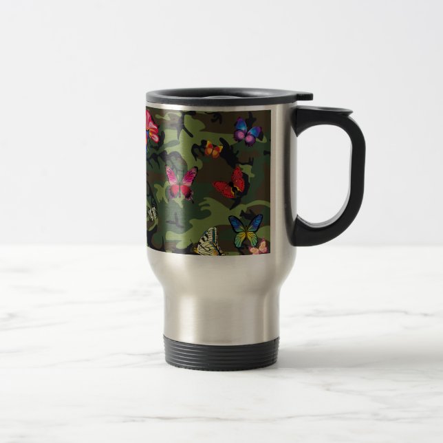 butterfly camouflage travel mug (Right)