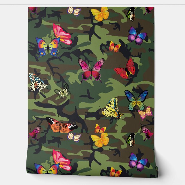 butterfly camouflage wallpaper  (Unrolling)