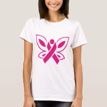 Butterfly Cancer Ribbon Pink Color