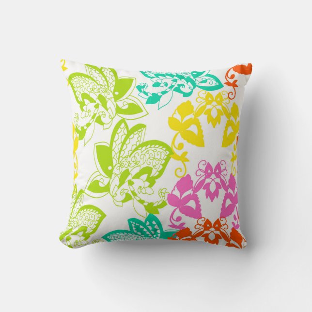 Butterfly Carnival Throw Pillow (Front)