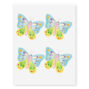 Butterfly cartoon temporary tattoos