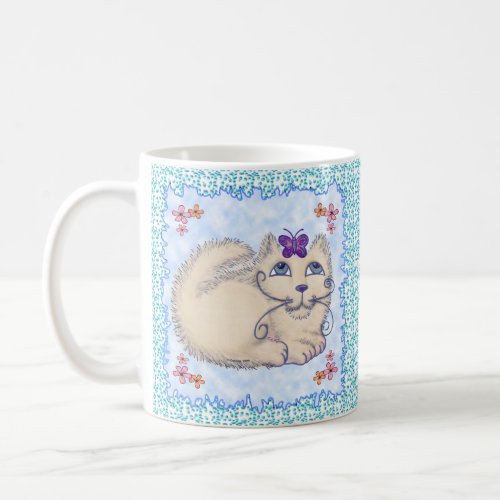 Butterfly Cat custom name mug