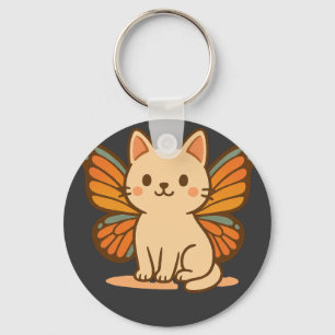 Butterfly Cat – Cute Pastel Kawaii Animal Keychain