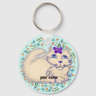 Butterfly Cat  Keychain