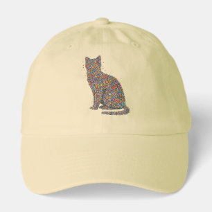 Butterfly Cat Lover Silhouette Art Graphic Print Hat