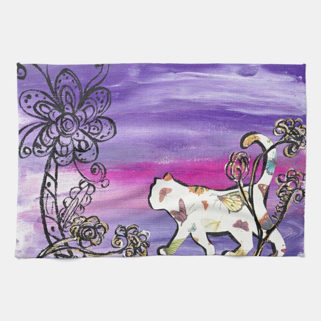 Butterfly Cat Towel (Horizontal)