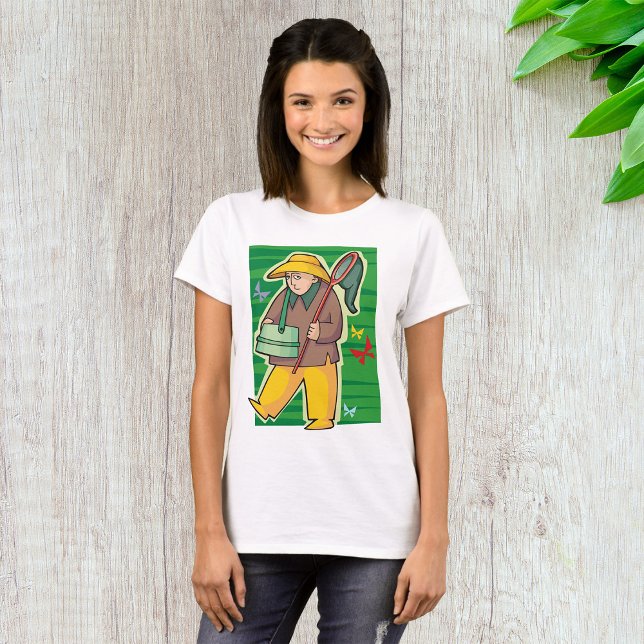 Butterfly Catcher Retro Nature Explorer T-Shirt (Creator Uploaded)