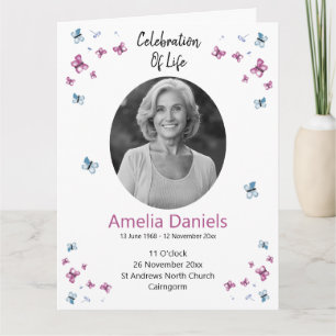 Butterfly Celebration of life Card