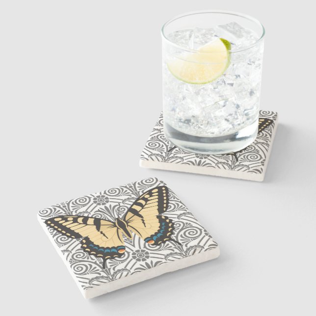 Butterfly Center of Attention Stone Coaster (Side)