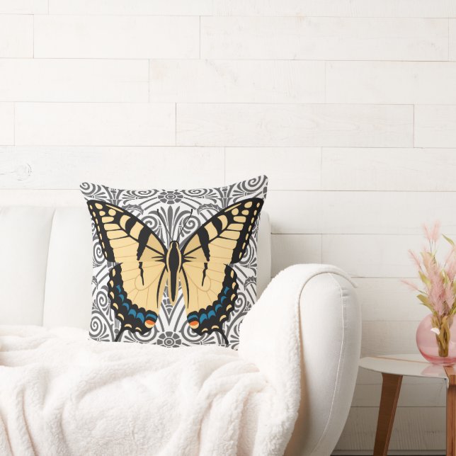 Butterfly Center of Attention Throw Pillow (Couch)