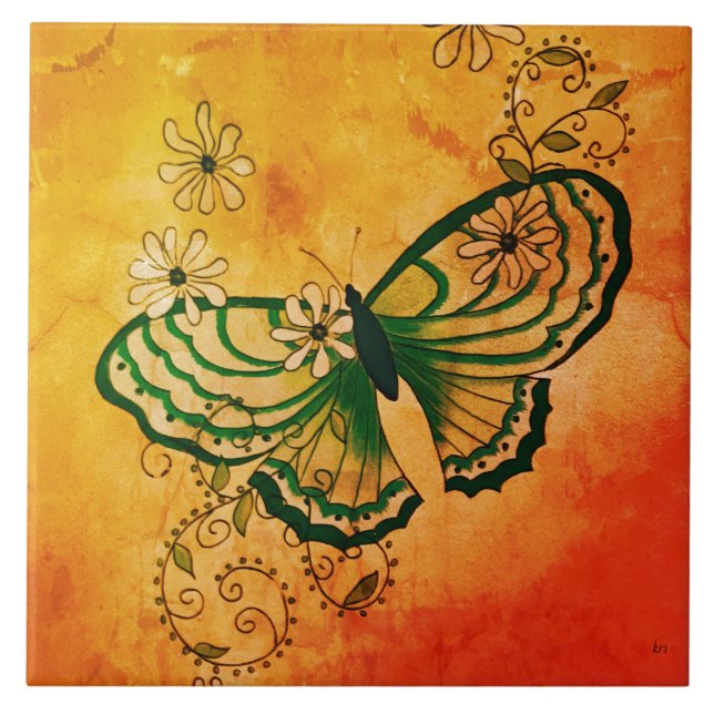 Butterfly Ceramic Tile (Front)