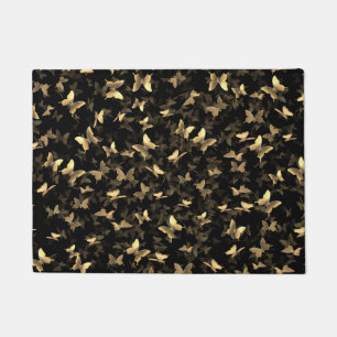 Butterfly Chaos black and gold Doormat