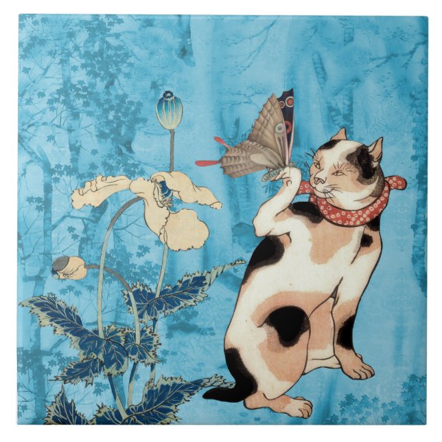 Butterfly Charmer Ceramic Tile (Front)