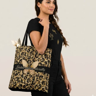 Butterfly Cheetah Print Tote Bag