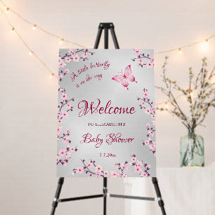 Butterfly Cherry Blossom Baby Shower Welcome Foam Board