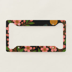 Butterfly Cherry Blossom Moon License Plate Frame