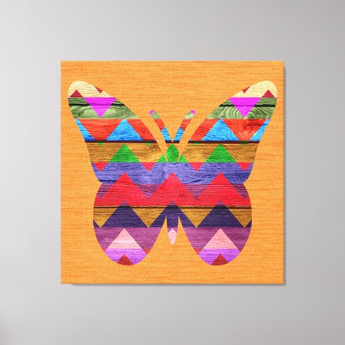 Butterfly Chevron Pattern Canvas Print