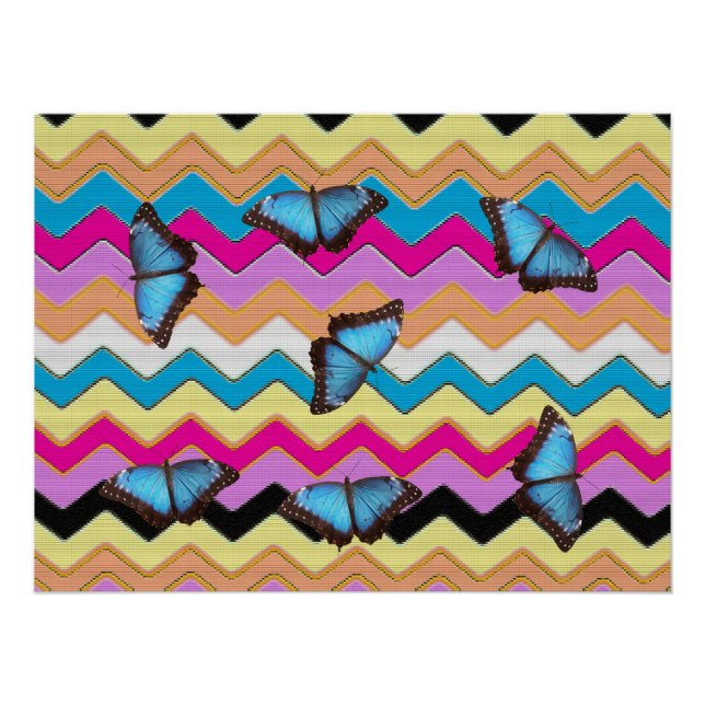 Butterfly Chevrons  Pattern Office Peace Destiny Poster (Front)
