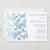 Butterfly Chic | Classic Blue Shine Baby Shower Invitation (Front)