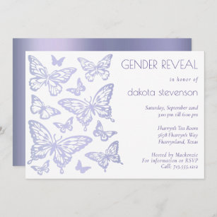 Butterfly Gender Reveal Invitations & Invitation Templates