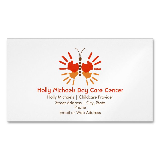 Butterfly Childcare Magnetic Business Cards (Front)