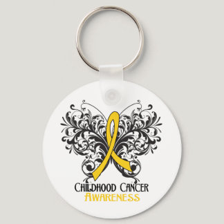 Butterfly Childhood Cancer Awareness Keychain