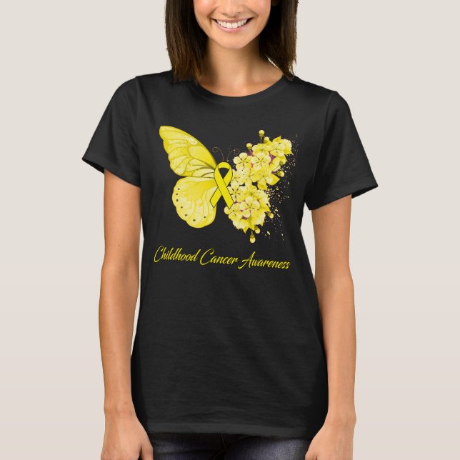Butterfly Childhood Cancer Awareness T-Shirt (Front)