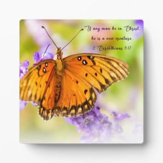 Butterfly Christian Home Decor Plaque with Easel
