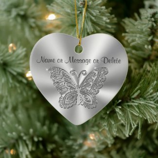Butterfly Christmas Ornaments with 2 Text Boxes