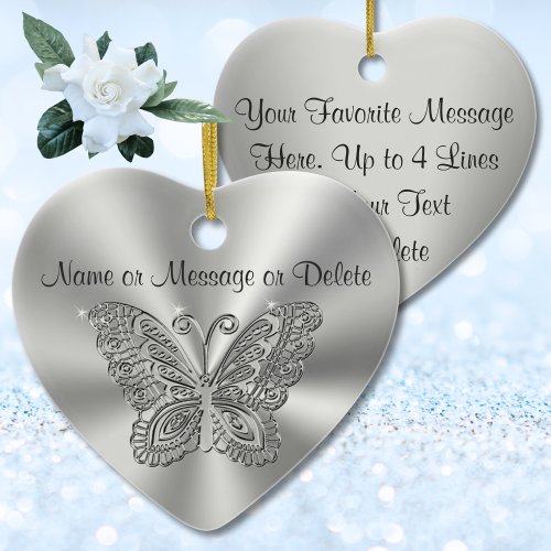 Butterfly Christmas Ornaments with 2 Text Boxes