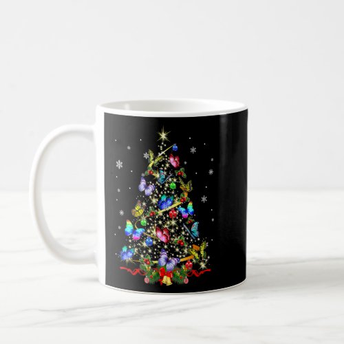 Butterfly Christmas Tree Lights Pajamas Xmas Butte Coffee Mug