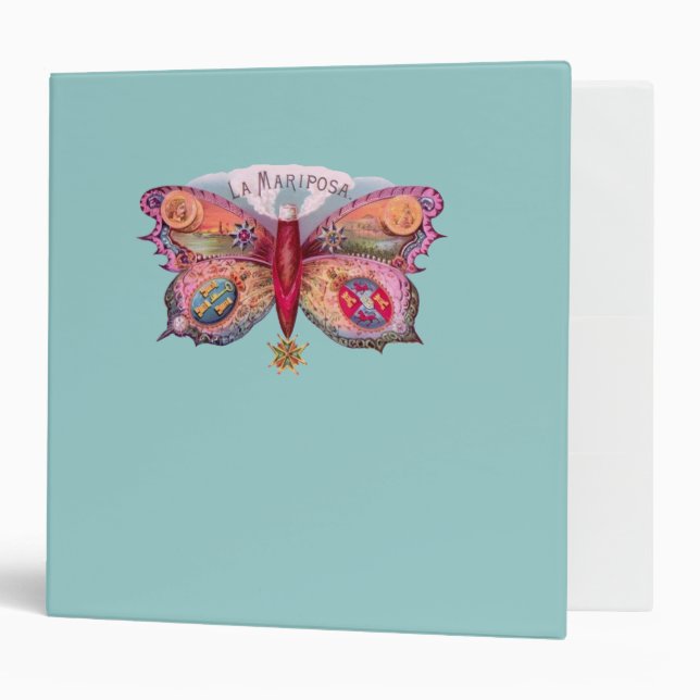 Butterfly Cigar Antique Painting Advertising Binder (Front/Inside)