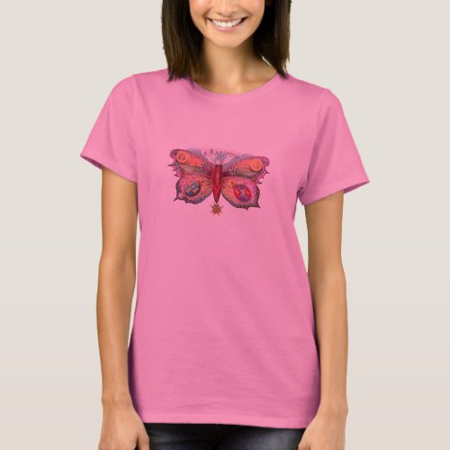 Butterfly Cigar Antique Painting Advertising T_Shirt