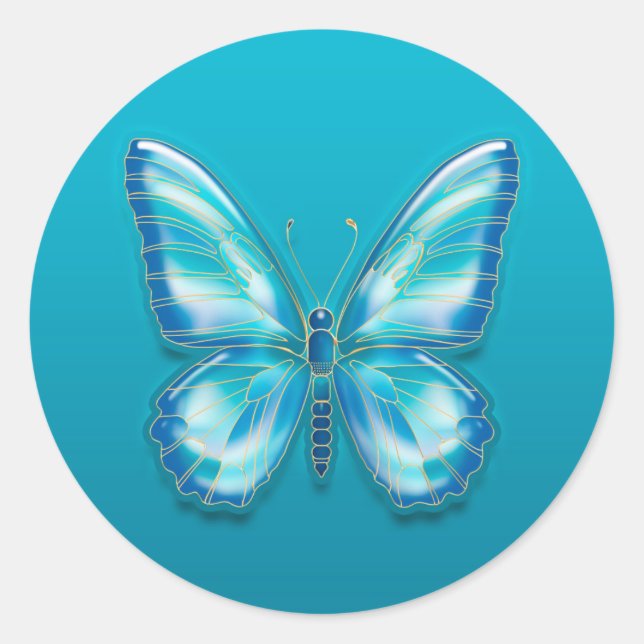 Butterfly Classic Round Sticker (Front)