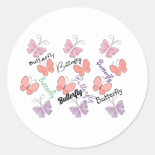 Butterfly  classic round sticker