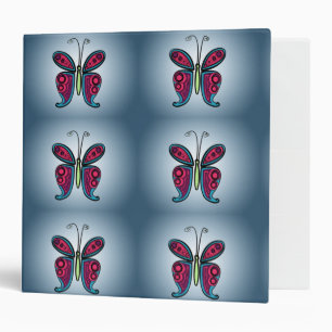 Butterfly Classic Round Sticker Ceramic Ornament 3 Ring Binder