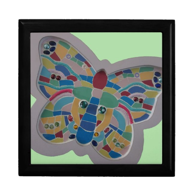 Butterfly Close Up Mosaic Jewelry Keepsake Box (Front)