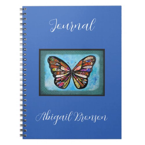 Butterfly Collage Art Customizable Name Title Notebook