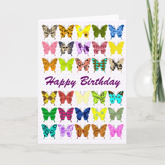 Butterfly Collage Birthday Card (Front)