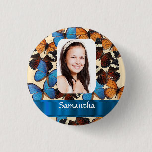 Butterfly collage photo template button