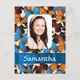 Butterfly collage photo template postcard