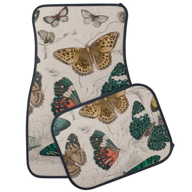 Butterfly Collection Antique Butterflies Car Floor Mat (Set)