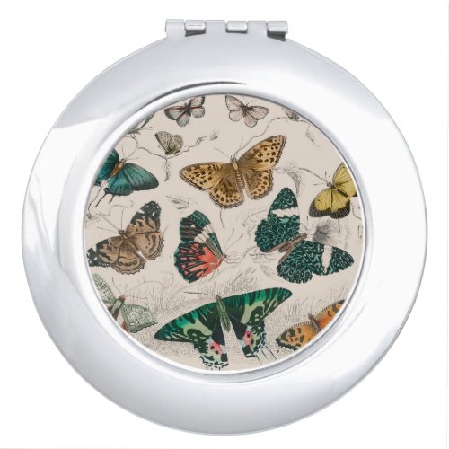 Butterfly Collection Antique Butterflies Compact Mirror
