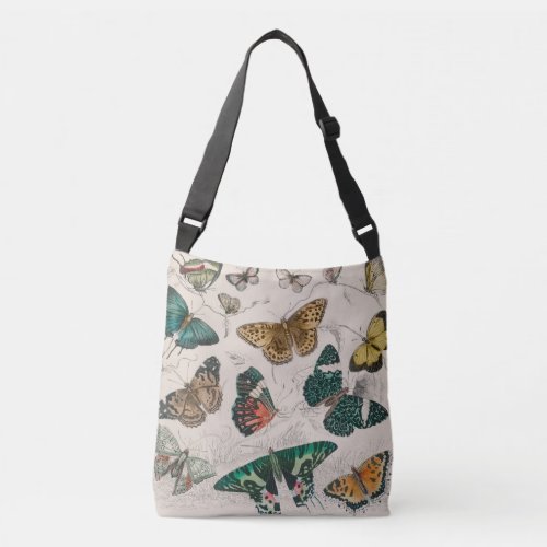 Butterfly Collection Antique Butterflies Crossbody Bag