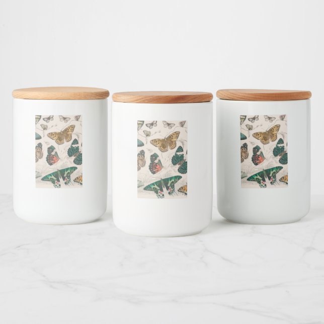 Butterfly Collection Antique Butterflies Food Label (Bottles)