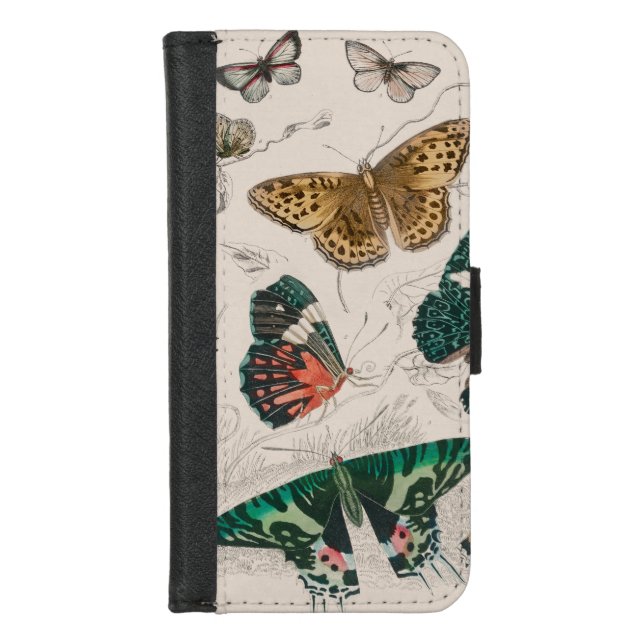 Butterfly Collection Antique Butterflies iPhone Wallet Case (Front)