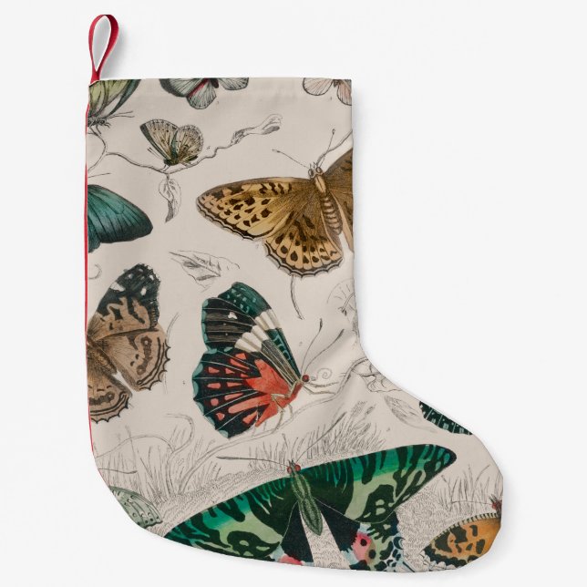 Butterfly Collection Antique Butterflies Small Christmas Stocking (Front)