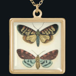 Butterfly Collection by Chariklia Zarris Gold Plated Necklace<br><div class="desc">This painting by Chariklia Zarris is a lepidopterists' dream! An amazingly detailed print of a butterfly collection,  this piece is stunning in its use of color. Get your copy today!</div>